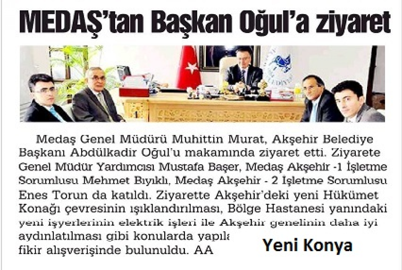 MEDAŞ Genel Müdüründen Başkan Oğul’a ziyaret