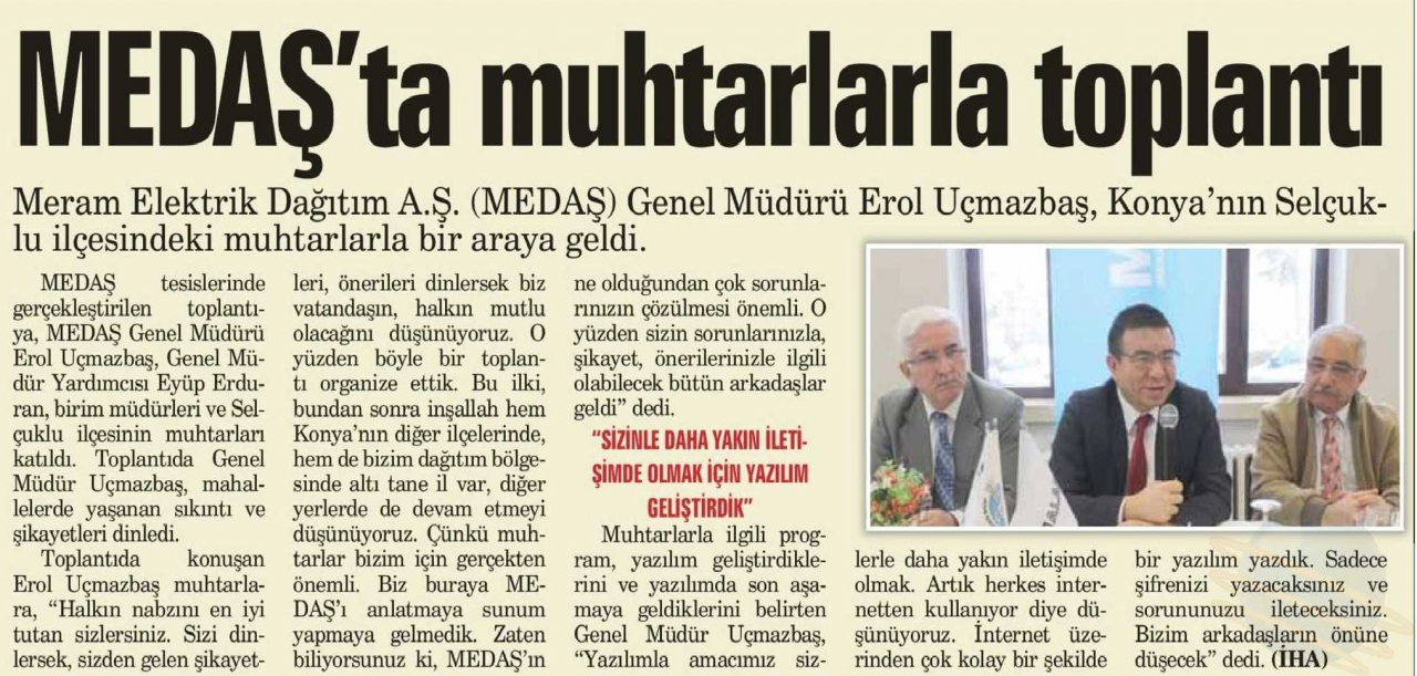 MEDAŞ'da Muhtarlarla Toplantı