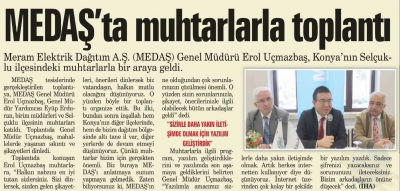 MEDAŞ'da Muhtarlarla Toplantı